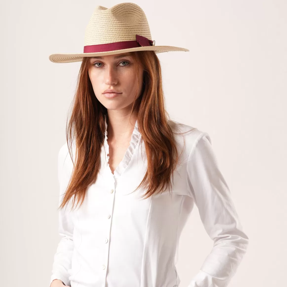 Welligogs Hats*Fedora Style Red Straw Hat