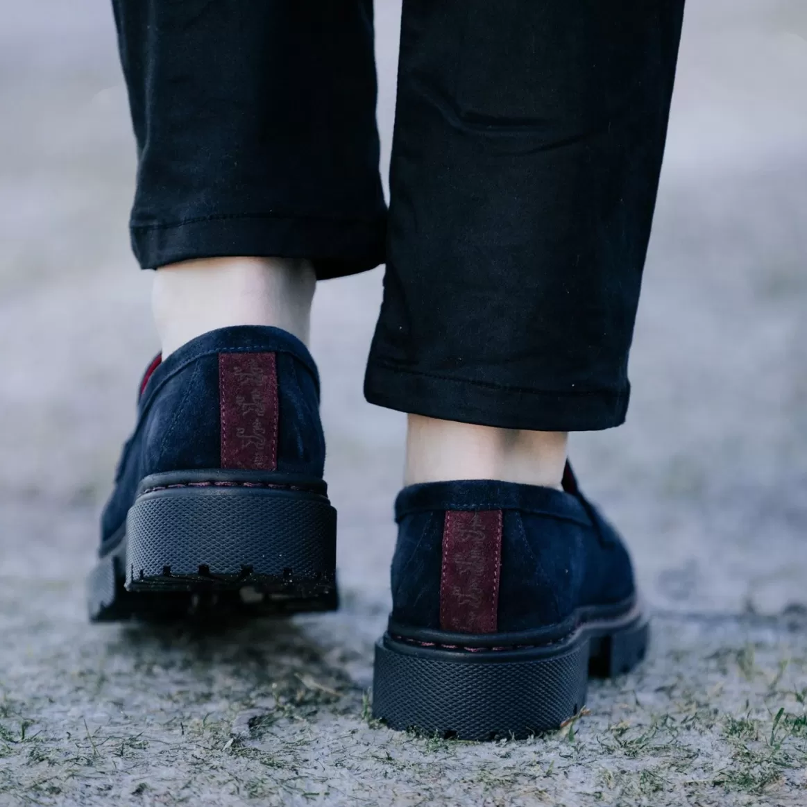 Welligogs Flat Shoes*Hackney Navy Suede Loafers