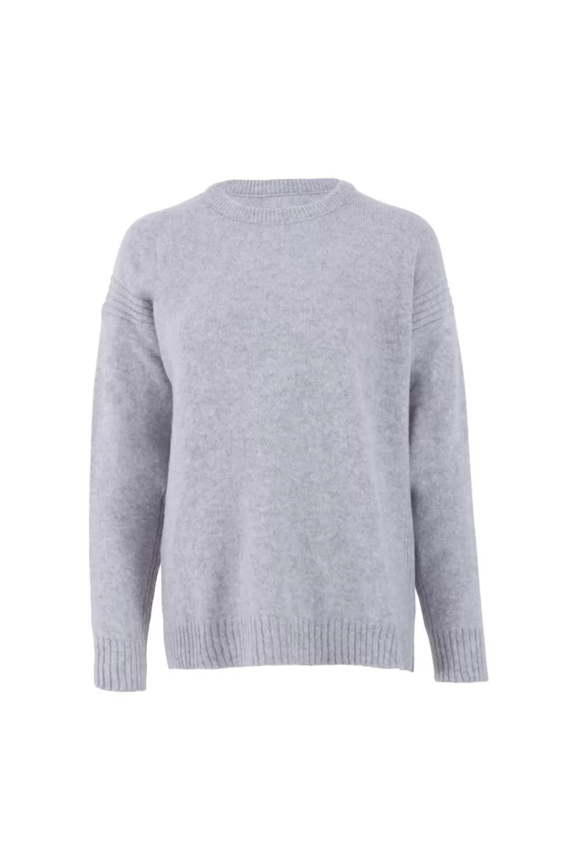 Welligogs Jumpers & Cardigans*Lambswool Relaxed Fit Light Grey Jumper