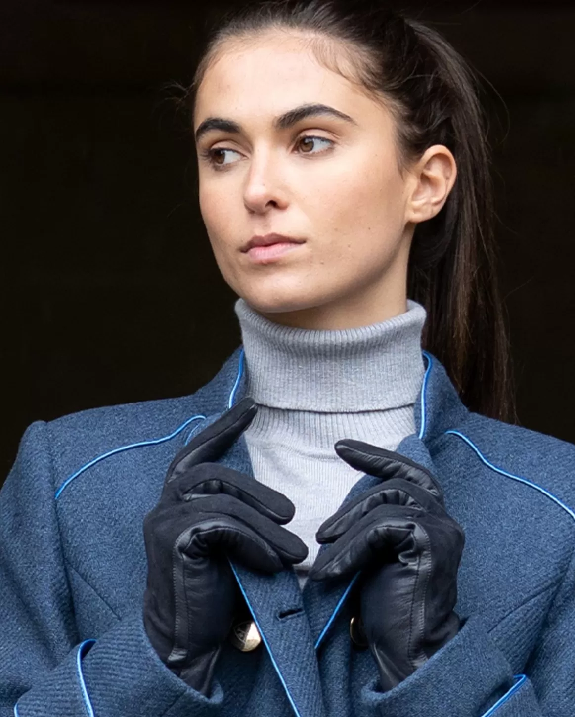 Welligogs Scarves & Gloves*Leather & Suede Navy Gloves