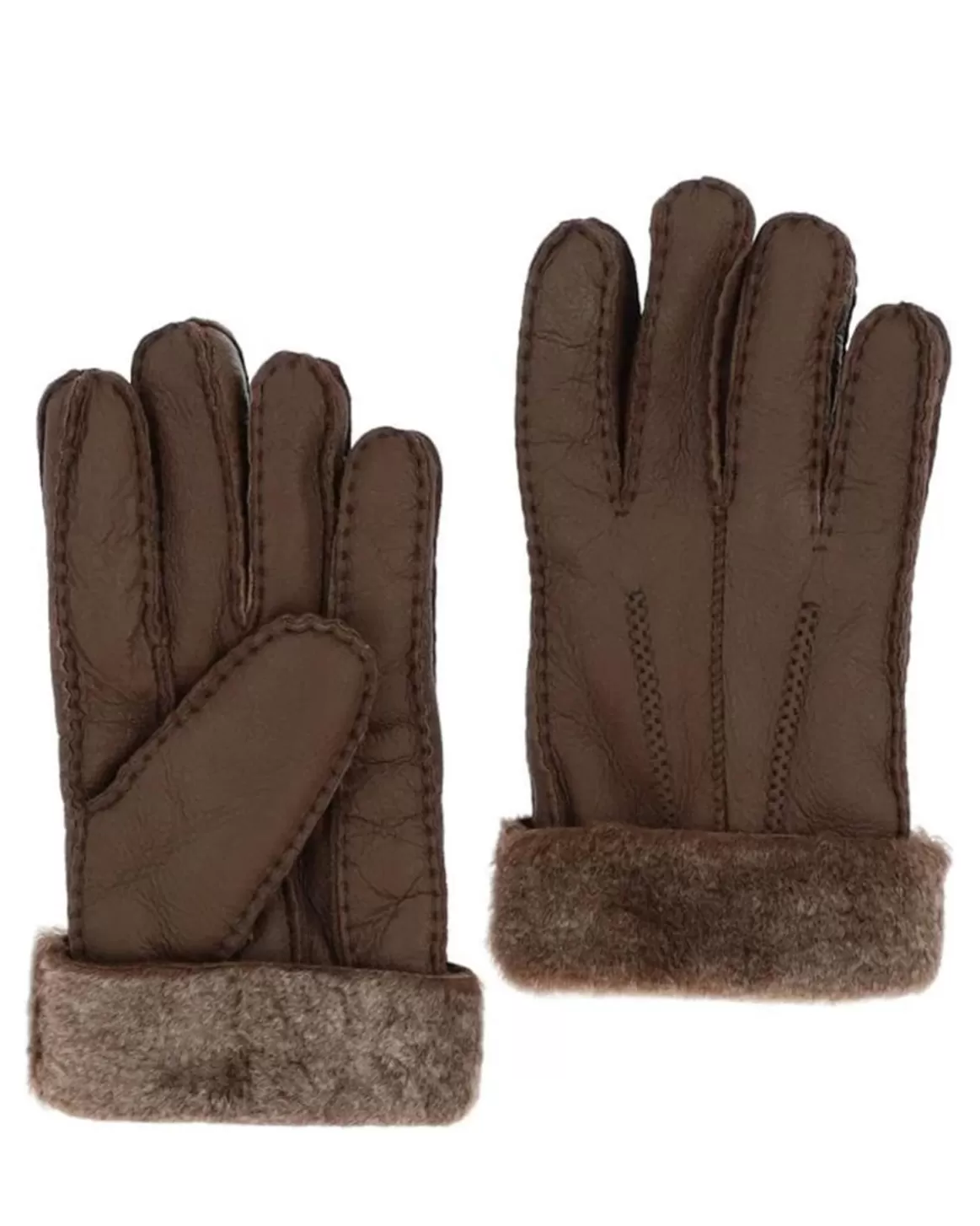 Welligogs Scarves & Gloves*Mens Brown Sheepskin Gloves