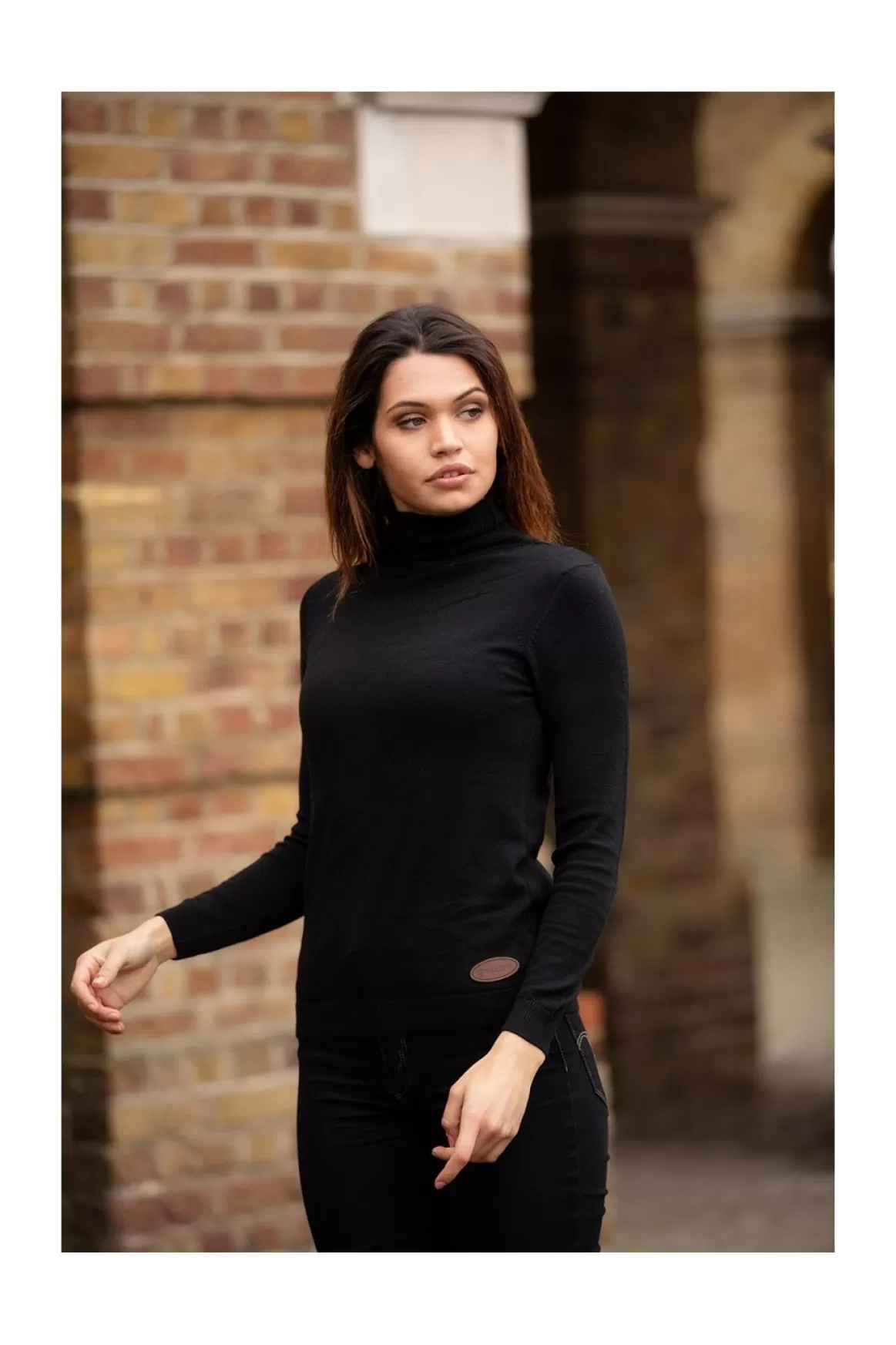 Welligogs Jumpers & Cardigans*Merino Wool Roll Neck Black Jumper