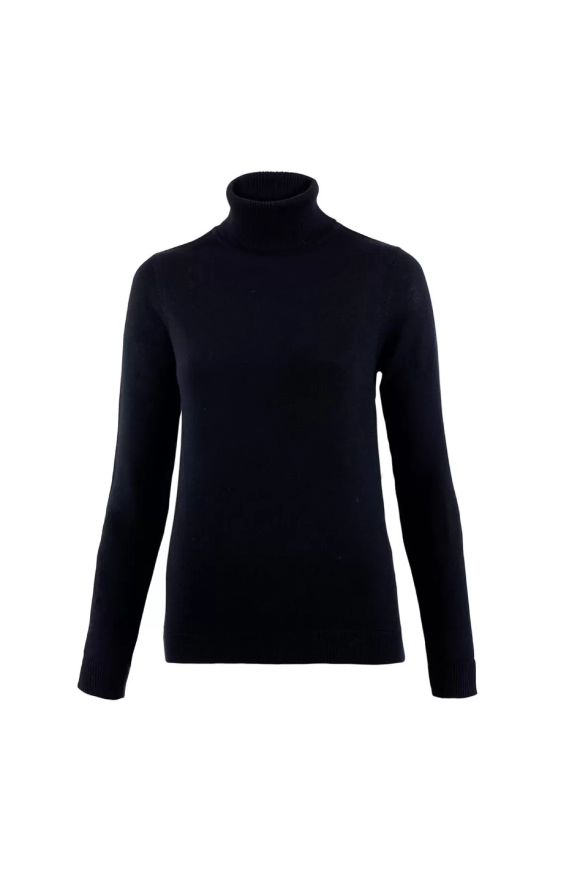 Welligogs Jumpers & Cardigans*Merino Wool Roll Neck Black Jumper