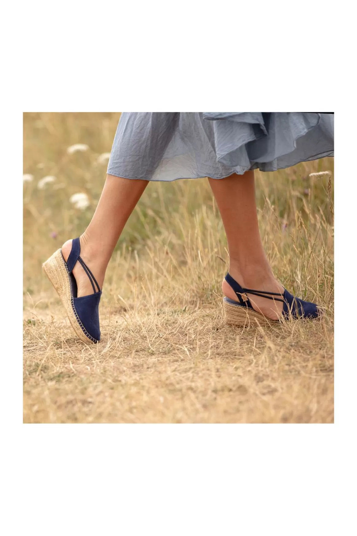 Welligogs Sandals & Espadrilles*Porto Navy Heeled Espadrille Sandal