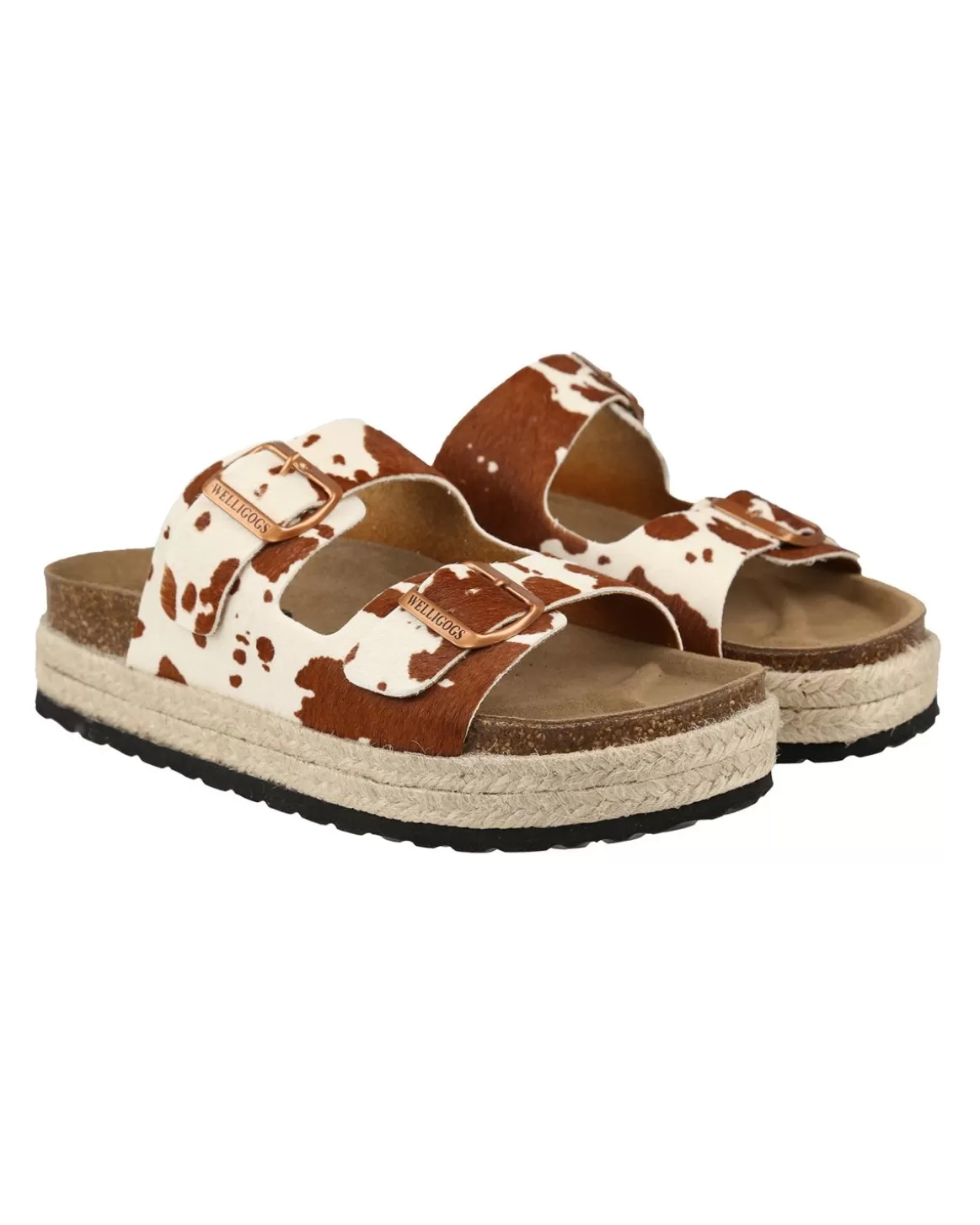 Welligogs Sandals & Espadrilles*Safari Brown Cow Slides