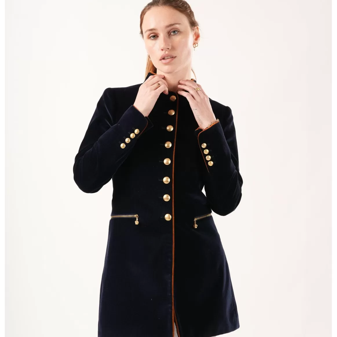 Welligogs Coats*Seville Navy Velvet Coat