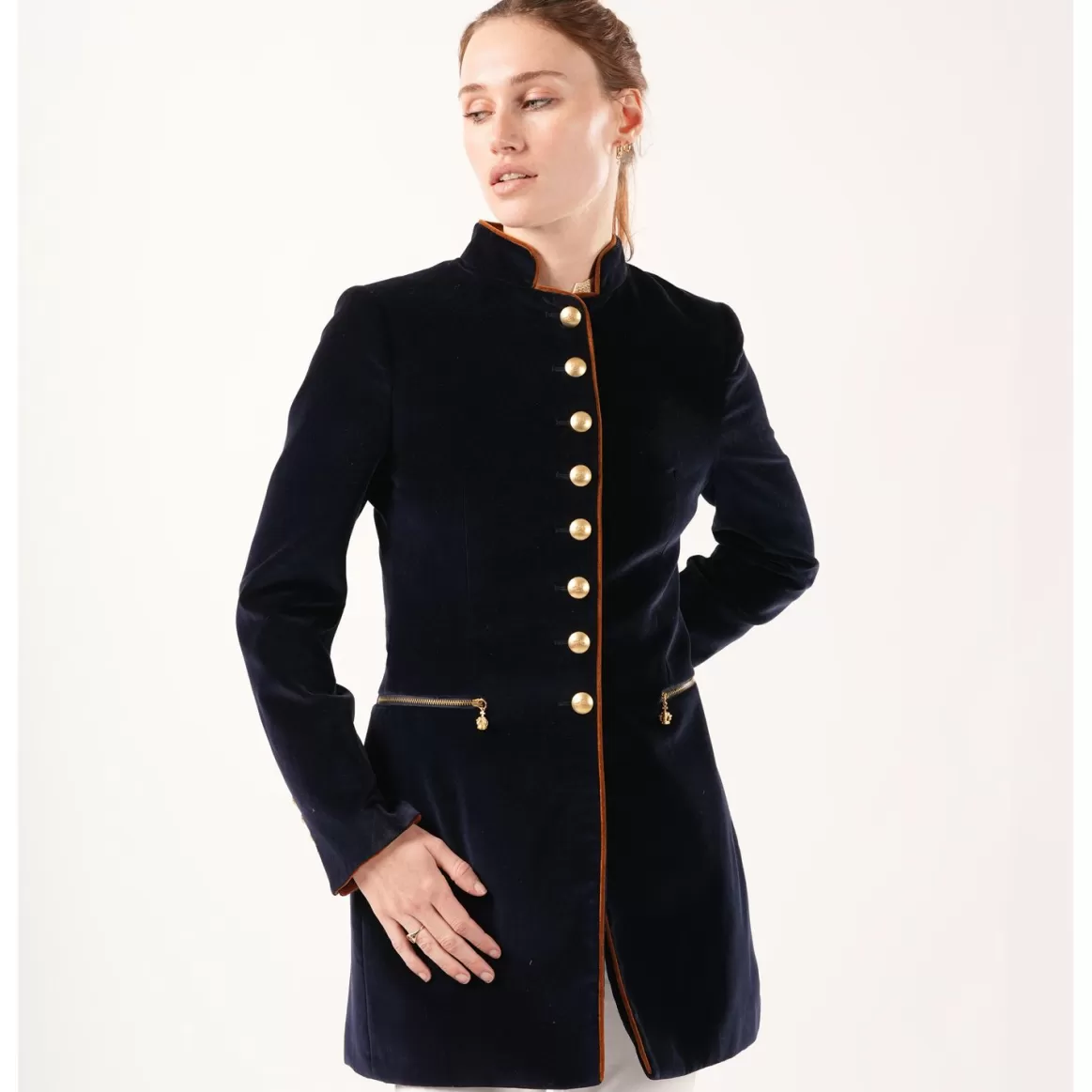 Welligogs Coats*Seville Navy Velvet Coat