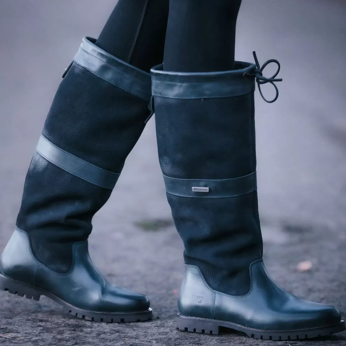 Welligogs Tall Boots*Sloane Navy Waterproof Boots